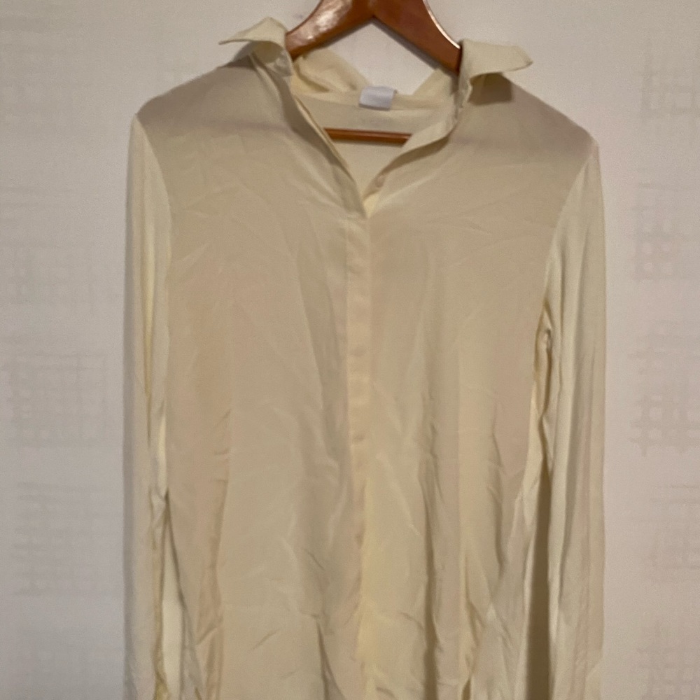 women’s white silk long sleeve blouse WITH TAGS
